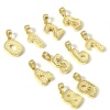 Picture of Brass Charm Pendant Real Gold Plated Number Fish Scale