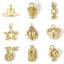 Immagine di 1 Pz Ottone Charms 18K Vero Oro Placcato 3D