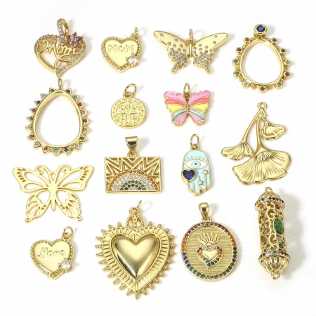Brass Charms 18K Real Gold Plated