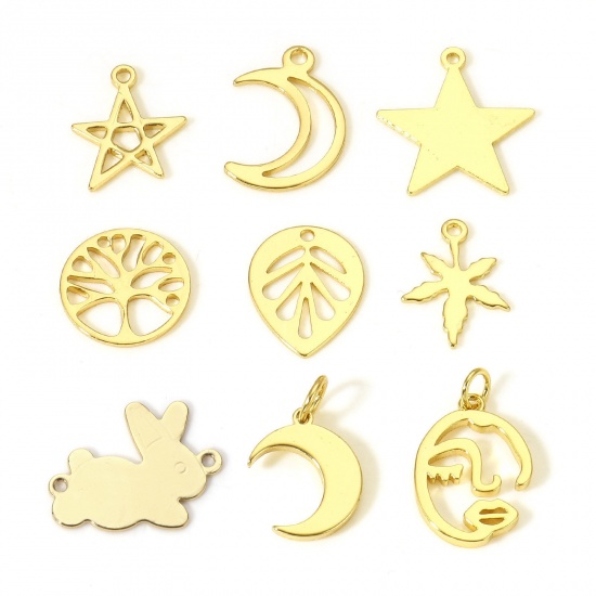 Imagen de 1 Unidad Latón Colgantes Charms 18K Oro Real Chapado