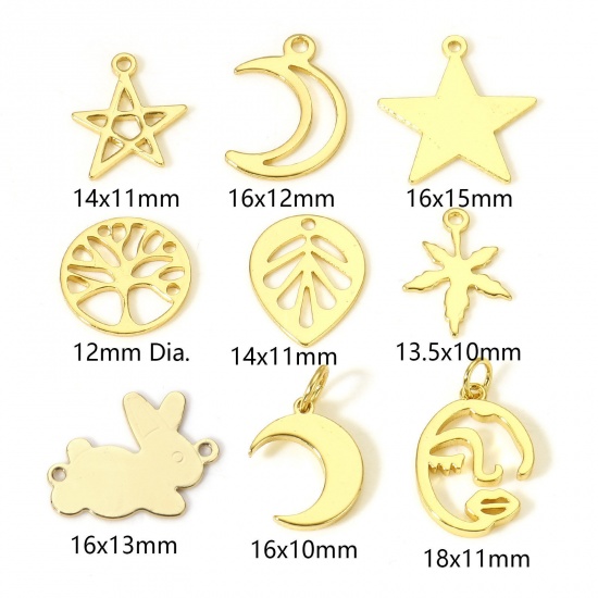 Imagen de 1 Unidad Latón Colgantes Charms 18K Oro Real Chapado