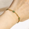 Bild von 1 Strang 304 Edelstahl Religiös Handgefertigte Gliederkette Armband Vergoldet Kreuz Gänseblümchen Doppelseitige Emaille 17.5cm lang
