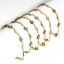 Bild von 1 Strang 304 Edelstahl Religiös Handgefertigte Gliederkette Armband Vergoldet Blätter Gänseblümchen Doppelseitige Emaille 17.5cm lang