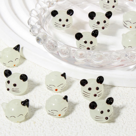 Picture of Lampwork Glass Beads For DIY Charm Jewelry Making Animal Ivory 3D