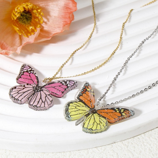 Image de 10 Pcs Pendentifs en Acrylique Gothique Papillon de nuit Papillons Multicolore Paillette