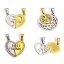 Immagine di 1 Serie 304 Acciaio Inossidabile San Valentino Ciondoli Oro Placcato & Tono Argento Sole & Luna Trasparente Strass