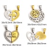 Picture of 304 Stainless Steel Valentine's Day Pendants Gold Plated & Silver Tone Sun & Moon Clear Rhinestone