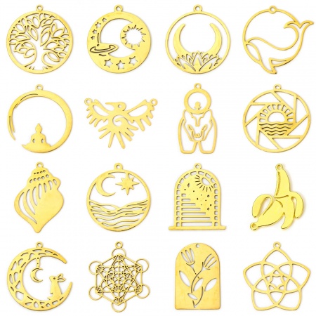 Immagine di 2 Pz 304 Acciaio Inossidabile Galassia Charms Multicolore Filigrana
