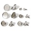 Picture of 304 Stainless Steel Ear Post Stud Earring For DIY Jewelry Making Accessories Round Silver Tone Cabochon Settings