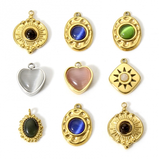 Picture of 304 Stainless Steel & Stone Boho Chic Bohemia Charms Multicolor Round Sunshine