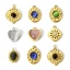 Immagine di 1 Pz 304 Acciaio Inossidabile & Pietra Stile Bohemien Charms Tondo Multicolore Luce del Sole