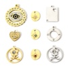 Picture of 304 Stainless Steel Stylish Charms Gold Plated Round Flower Hollow Clear Rhinestone