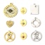 Imagen de 1 Unidad 304 Acero Inoxidable Elegante Colgantes Charms Ronda Chapado en Oro Flor Hueco Transparente Rhinestone