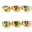 Imagen de 1 Unidad 304 Acero Inoxidable piedra del zodíaco Cuentas para la Fabricación de Joyas con Dijes de Bricolaje Corazón Chapado en Oro Multicolor Rhinestone