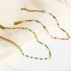 Image de 1 Pièce Bracelets Chaîne Maille Lèvres en 304 Acier Inoxydable Doré Émail 17.5cm long