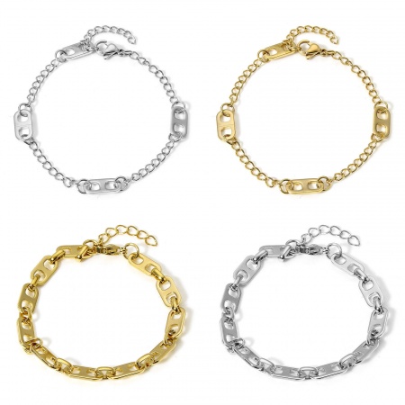 304 Stainless Steel Handmade Link Chain Bracelets