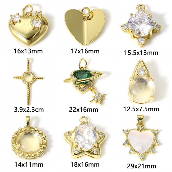 Imagen de 1 Unidad Latón Colgantes Charms 18K Oro Real Chapado