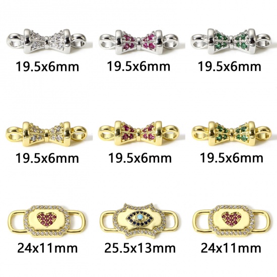 Picture of Brass Connectors Charms Pendants 18K Real Gold Plated