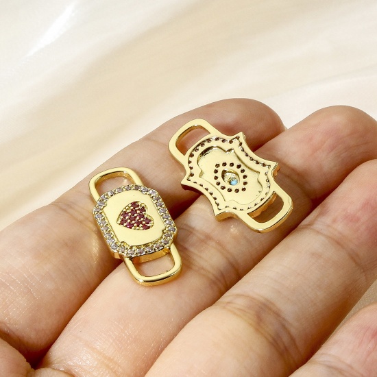 Picture of Brass Connectors Charms Pendants 18K Real Gold Plated