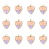 Picture of Brass Charms 18K Real Gold Plated Heart Constellation Enamel 22mm x 15mm