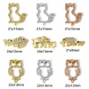 Picture of Brass Connectors Charms Pendants Animal Real Gold Plated Micro Pave