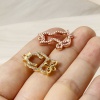 Picture of Brass Connectors Charms Pendants Animal Real Gold Plated Micro Pave