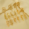 Imagen de 1 Par Enchapado al Vacío Ecológico Retro Elegante Chapado en Oro de 18K 304 Acero Inoxidable Serpiente Pendientes Para Mujeres Cumpleaños