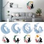Imagen de 1 Piece Silicone Resin Mold For Home Decoration DIY Making Cat Animal Moon White