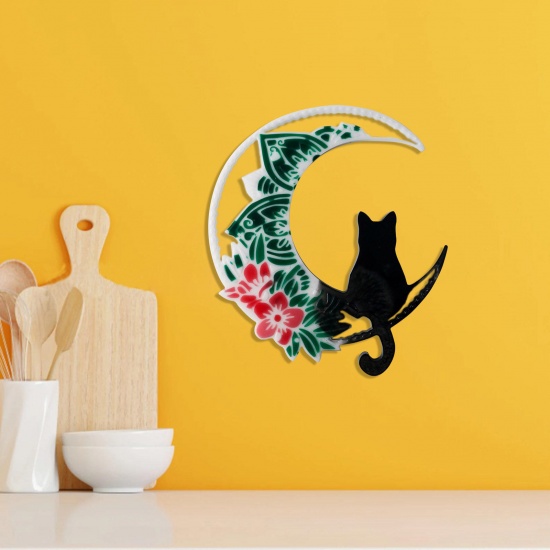 Immagine di 1 Piece Silicone Resin Mold For Home Decoration DIY Making Cat Animal Moon White