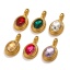 Imagen de 1 Unidad 304 Acero Inoxidable Colgantes Charms Óvalo Chapado en Oro de 18K 13mm x 23mm