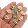 Bild von 1 Stück 304 Edelstahl Charms Avocado 18K Gold plattiert Emaille 10mm x 17mm