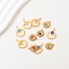 Picture of 304 Stainless Steel & Stone Charms 18K Gold Color Hollow
