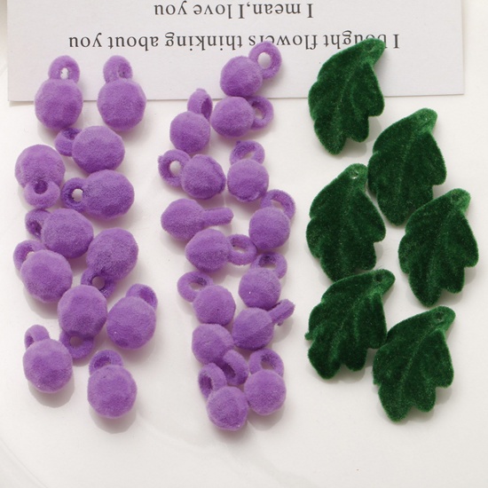 Image de 10 Pcs Breloques en Acrylique Raisins Multicolore Flocage