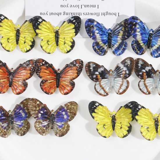 Imagen de 10 Unidades Acrílico Colgantes Mariposa Multicolor 3D 4.1cm x 3.2cm