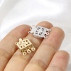 Picture of Brass Pinch Clasp Rectangle Real Gold Plated Hollow