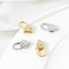 Picture of Brass Lobster Clasp Findings Flower Snowflake Real Gold Plated
