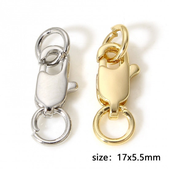 Picture of Brass Clasp Lobster Clasp Real Gold Plated                                                                                                                                                                                                                    