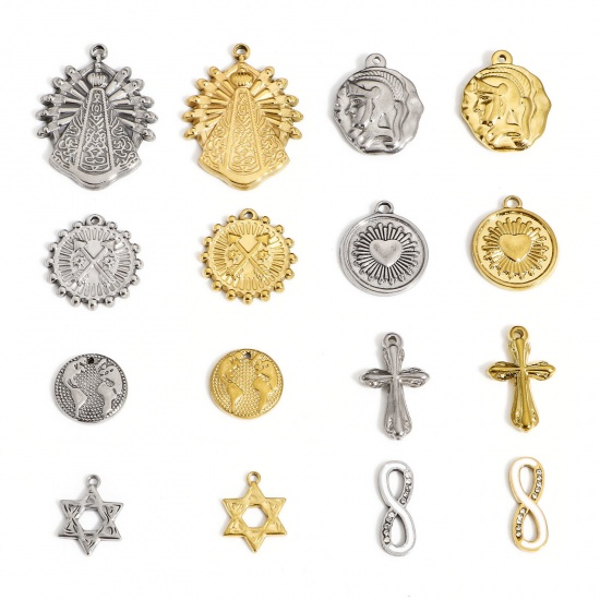 Imagen de 1 Unidad 304 Acero Inoxidable Colgantes Charms