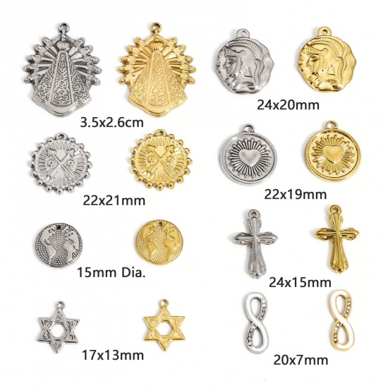 Imagen de 1 Unidad 304 Acero Inoxidable Colgantes Charms