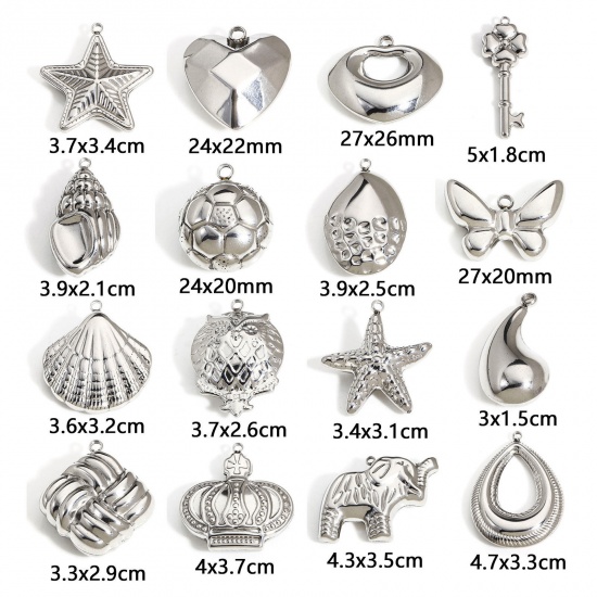 Picture of 304 Stainless Steel Pendants Silver Tone 3D