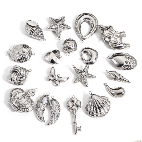 Picture of 304 Stainless Steel Pendants Silver Tone 3D