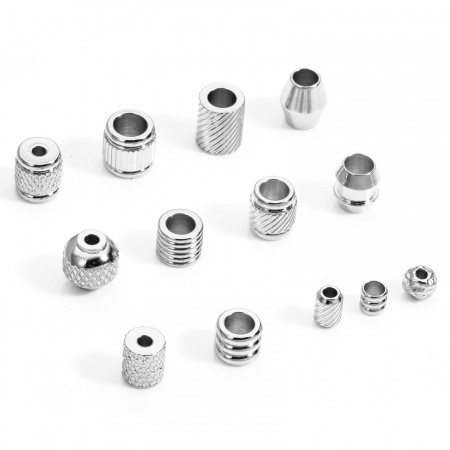 10 Stück 304 Edelstahl Perlen für die DIY-Schmuckherstellung Silberfarbe