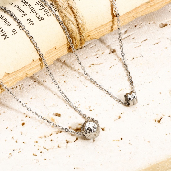 Immagine di 10 Pz 304 Acciaio Inossidabile Perline per la Creazione di Gioielli con Ciondoli Fai-da-te Tono Argento