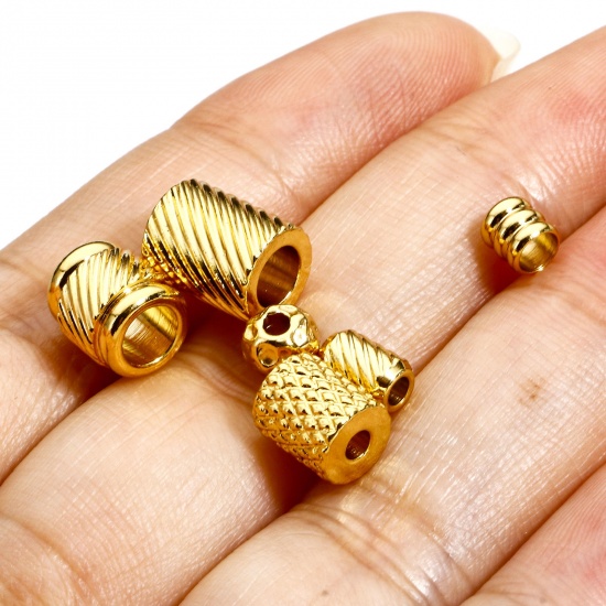 Immagine di 10 Pz 304 Acciaio Inossidabile Perline per la Creazione di Gioielli con Ciondoli Fai-da-te Placcato Oro 18K
