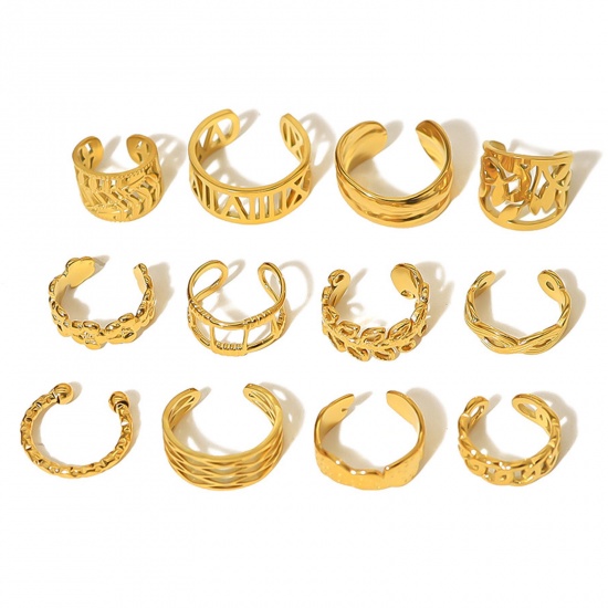 Picture of 304 Stainless Steel Ear Cuffs Clip Wrap Earrings 18K Real Gold Plated