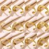 Picture of 304 Stainless Steel Open Cuff Bangles Bracelets 18K Gold Plated Texture Textured 5.8cm Dia.