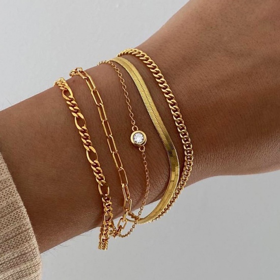 Picture of Stylish Bracelets Gold Plated Link Chain Arrowhead