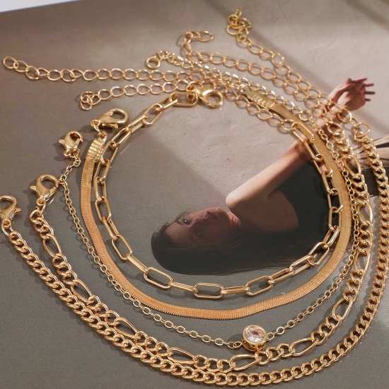Immagine di 1 Serie Elegante Braccialetti Oro Placcato Catena a Maglie Freccia