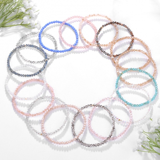 Picture of Crystal Simple Dainty Bracelets Delicate Bracelets Beaded Bracelet Multicolor Elastic