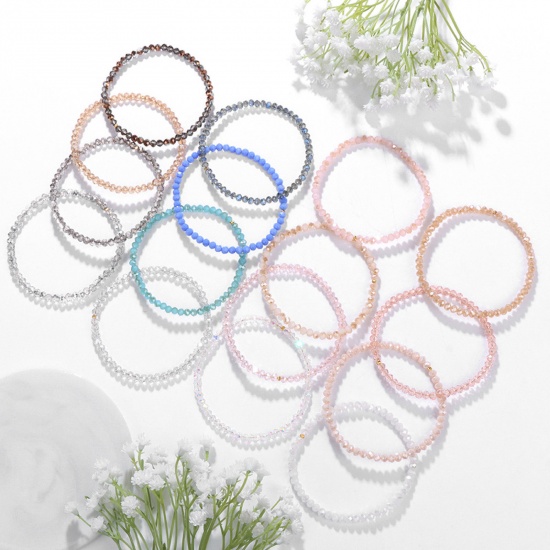 Immagine di 1 Serie Cristallo Semplice Bracciali Delicato bracciali delicate braccialetto in rilievo Multicolore Elastico